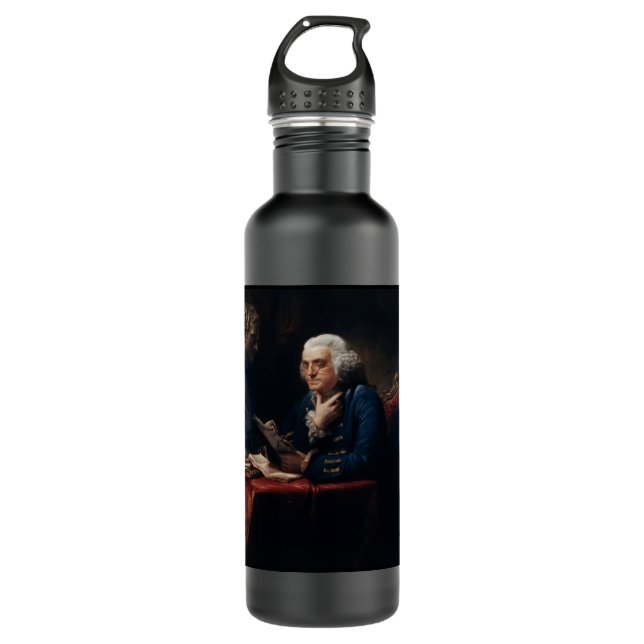 Thumb Portrait, Benjamin Franklin Founding Father 710 Ml Water Bottle (Front)