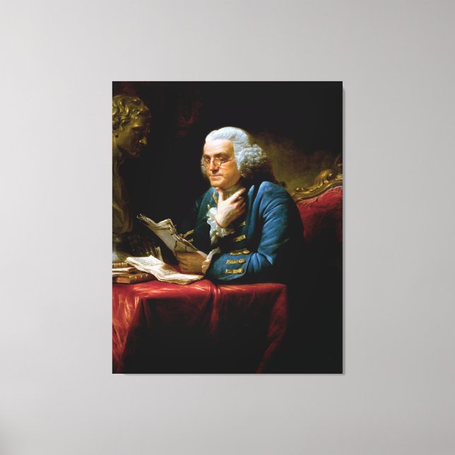 Thumb Portrait, Benjamin Franklin Founding Father Canvas Print (Front)