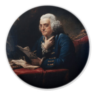 Thumb Portrait, Benjamin Franklin Founding Father Ceramic Knob