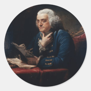 Thumb Portrait, Benjamin Franklin Founding Father Classic Round Sticker