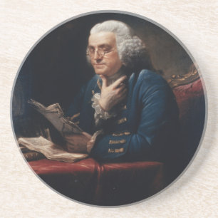 Thumb Portrait, Benjamin Franklin Founding Father Coaster