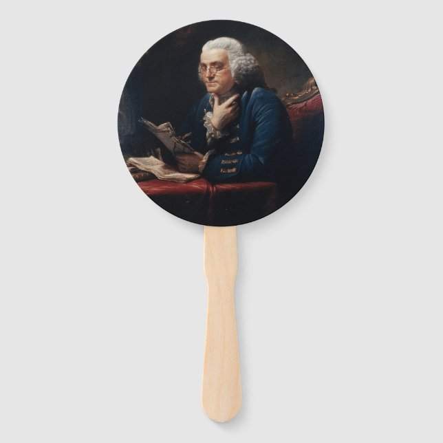 Thumb Portrait, Benjamin Franklin Founding Father Hand Fan (Front)