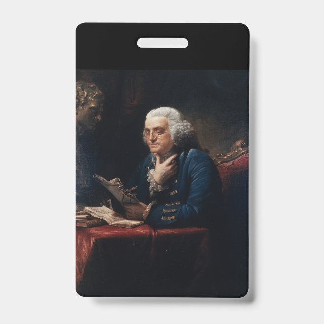 Thumb Portrait, Benjamin Franklin Founding Father ID Badge (Front)
