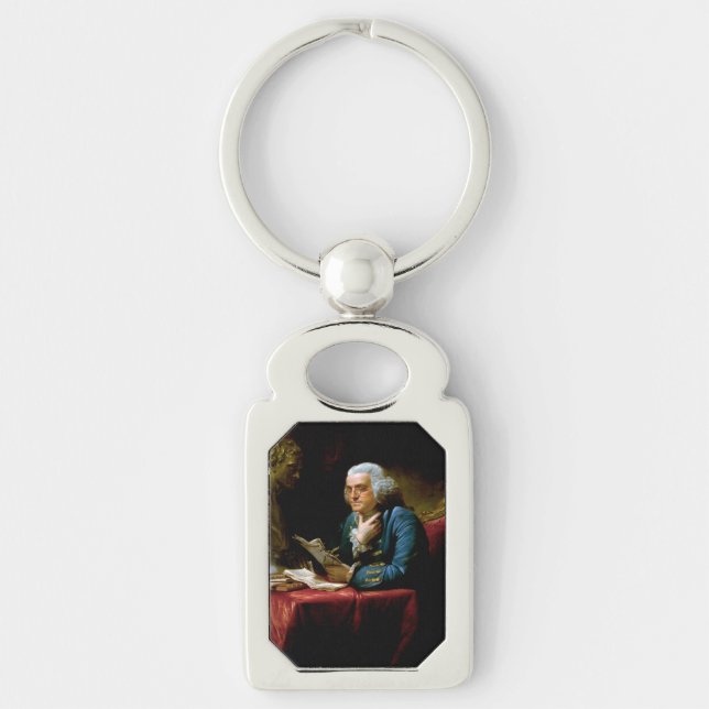 Thumb Portrait, Benjamin Franklin Founding Father Key Ring (Front)