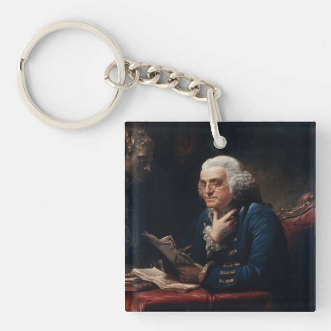 Thumb Portrait, Benjamin Franklin Founding Father Key Ring (Front)