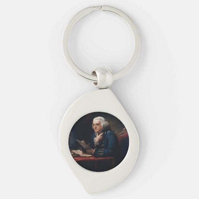 Thumb Portrait, Benjamin Franklin Founding Father Key Ring (Front)