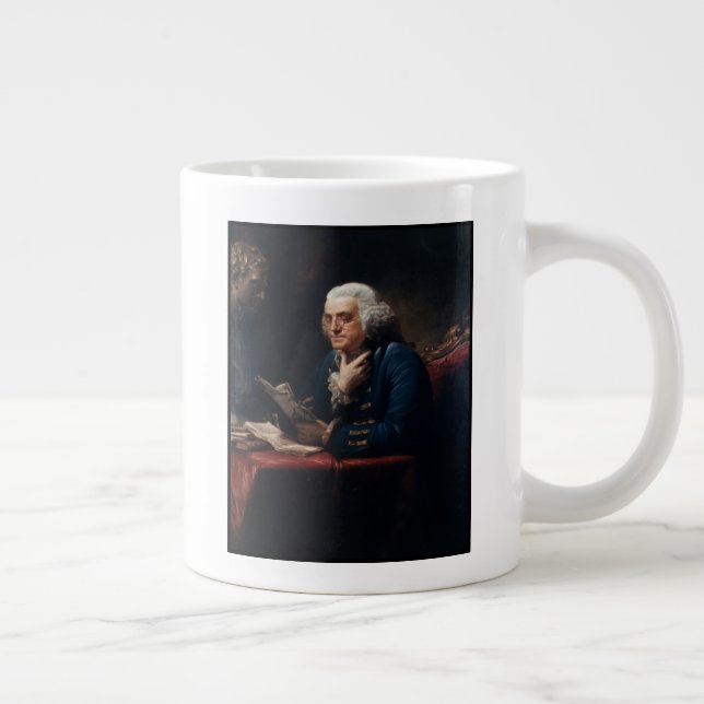 Thumb Portrait, Benjamin Franklin Founding Father Large Coffee Mug (Right)