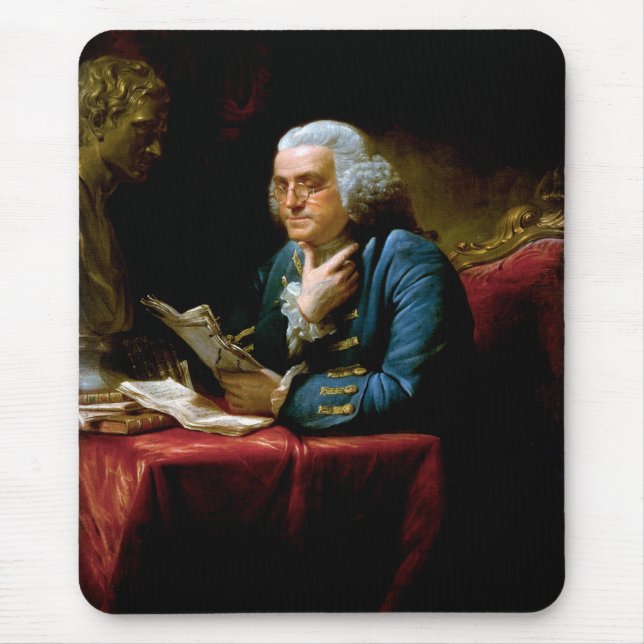 Thumb Portrait, Benjamin Franklin Founding Father Mouse Mat (Front)