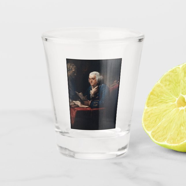 Thumb Portrait, Benjamin Franklin Founding Father Shot Glass (Front)