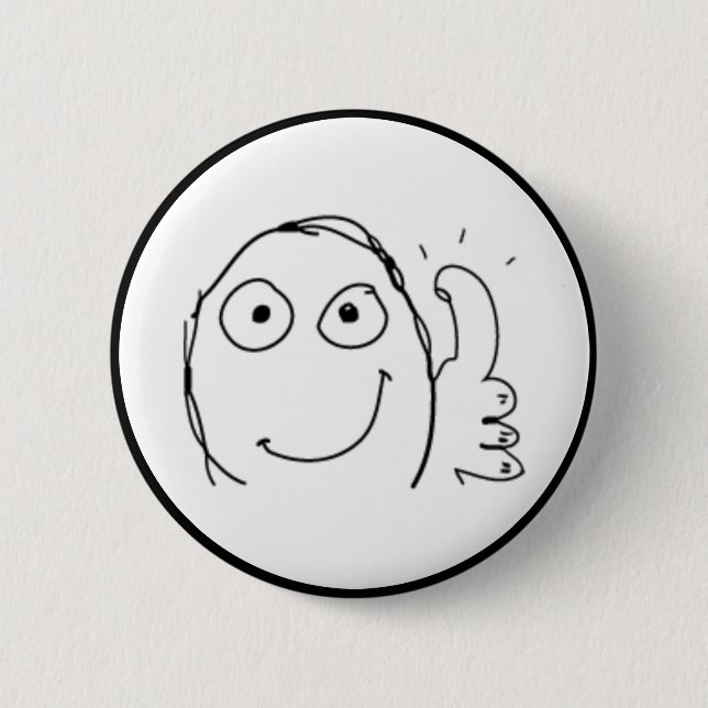 Thumb up Comic Meme. 6 Cm Round Badge (Front)