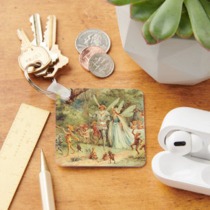 Thumbelina and Prince Wedding, Vintage Fairy Tales Key Ring