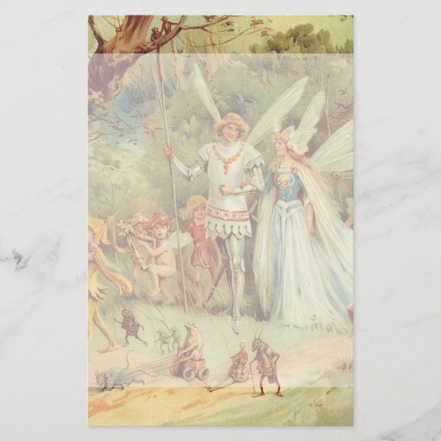 Thumbelina and Prince Wedding, Vintage Fairy Tales Stationery (Front)