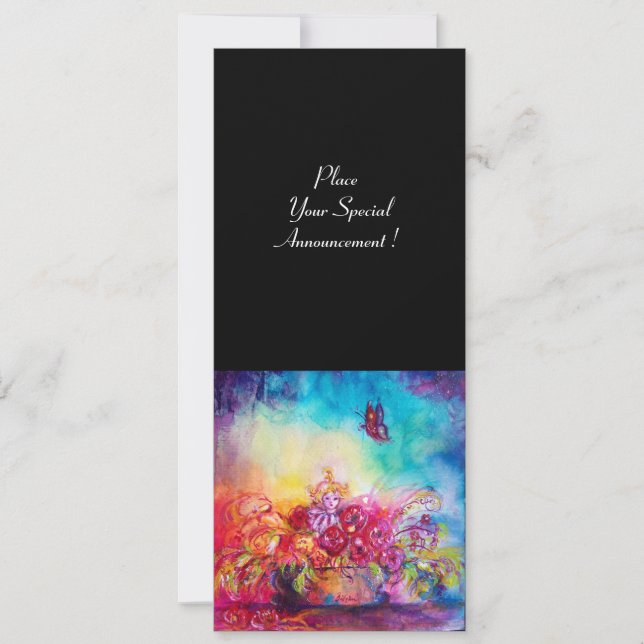 THUMBELINA,FLOWER BASKET AND BUTTERFLY ANNOUNCEMENT (Front)