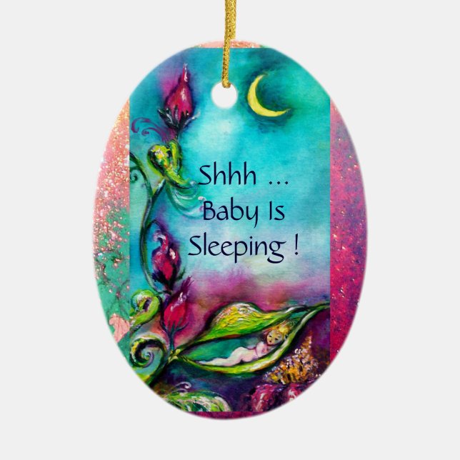 THUMBELINA ,FLOWER BASKET AND BUTTERFLY CERAMIC TREE DECORATION (Front)