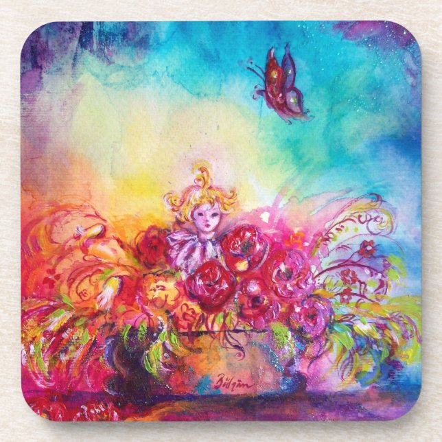 THUMBELINA ,FLOWER BASKET AND BUTTERFLY COASTER (Front)