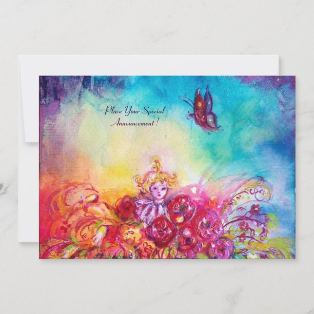 THUMBELINA,FLOWER BASKET AND BUTTERFLY INVITATION (Front)