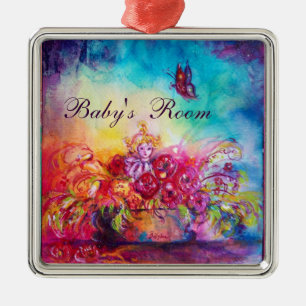 THUMBELINA ,FLOWER BASKET AND BUTTERFLY METAL TREE DECORATION