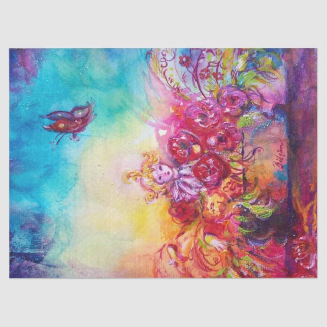 THUMBELINA ,FLOWER BASKET AND BUTTERFLY TISSUE PAPER (Front)