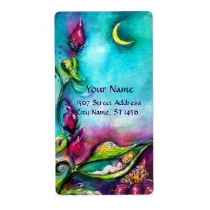 THUMBELINA SLEEPING BETWEEN ROSE LEAVES