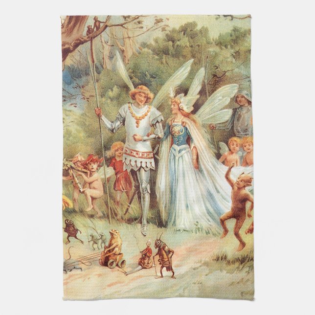 Thumbelina's Wedding in the Forest Tea Towel (Vertical)