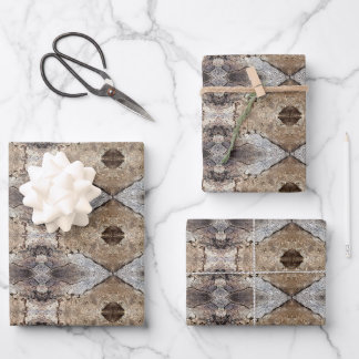 Thumbprint Cookie Tree Bark Patterned Wrapping Paper Sheet