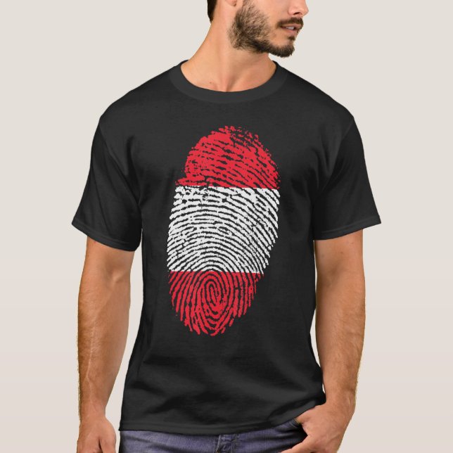 Thumbprint Fingerprint Austria T-Shirt (Front)