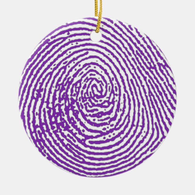 thumbprint FINGERPRINT Ceramic Tree Decoration (Front)
