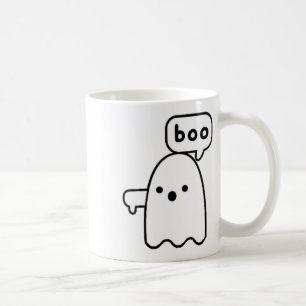 Thumbs Down Ghost Screaming Boo Disapproval Ghost  Coffee Mug