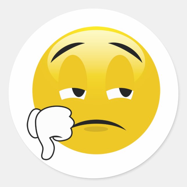 Thumbs Down Sad Emoji Stickers (Front)