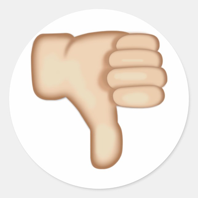 Thumbs Down Sign Emoji Classic Round Sticker (Front)