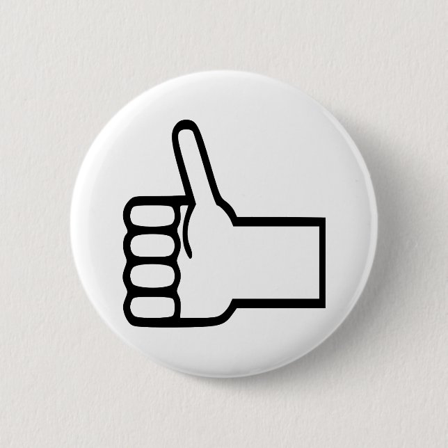 Thumbs up 6 cm round badge (Front)