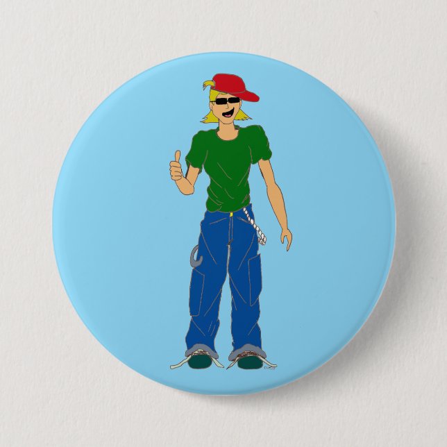 thumbs up 7.5 cm round badge (Front)