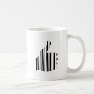 THUMBS UP BAR CODE Thumb Gesture Pattern Design Coffee Mug