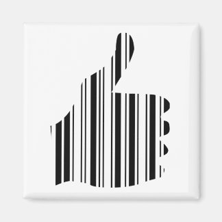 THUMBS UP BAR CODE Thumb Gesture Pattern Design Magnet