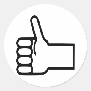 Thumbs up classic round sticker
