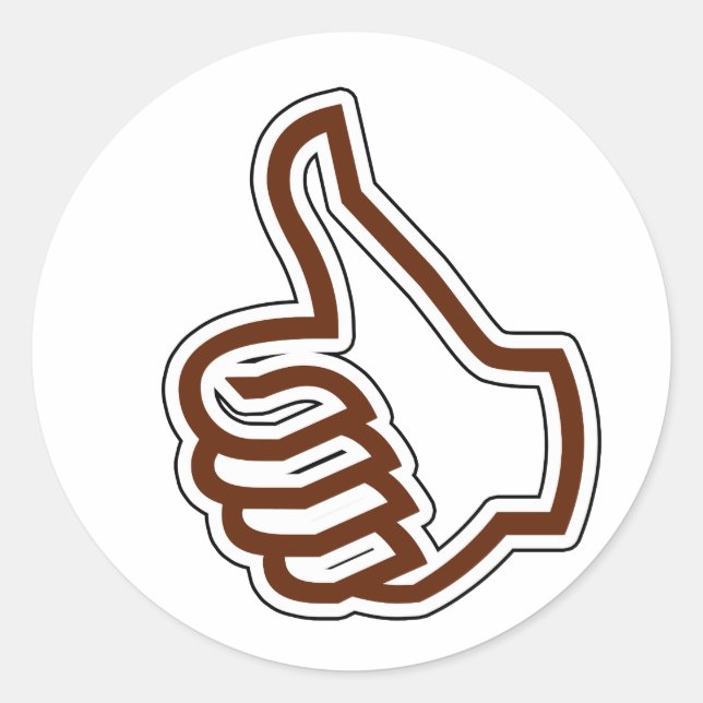 Thumbs Up Classic Round Sticker (Front)
