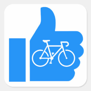Thumbs Up Cycling Square Sticker