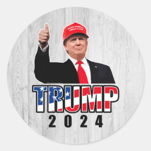 Thumbs Up Donald Trump 2024 Classic Round Sticker