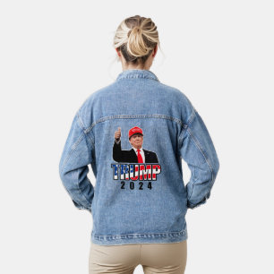 Thumbs Up Donald Trump 2024 Denim Jacket