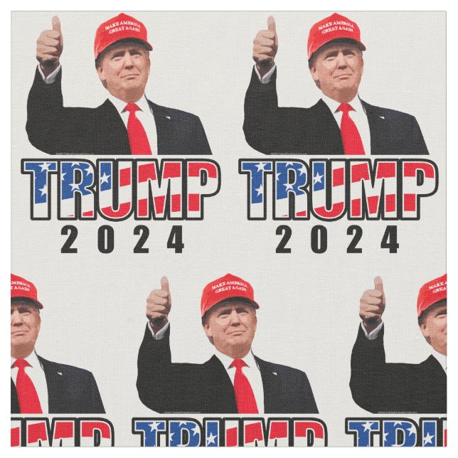 Thumbs Up Donald Trump 2024 Fabric (Close Up)