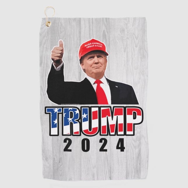 Thumbs Up Donald Trump 2024 Golf Towel (Front)