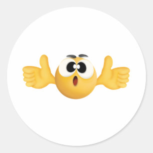  thumbs up emoji, all the colours classic round sticker