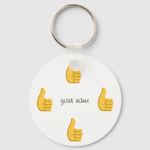 Thumbs up Emoji and '' Your Name Here " Key Ring