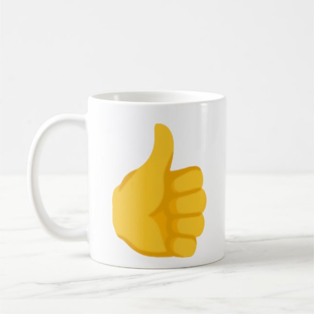 Thumbs Up Emoji Coffee Mug (Left)