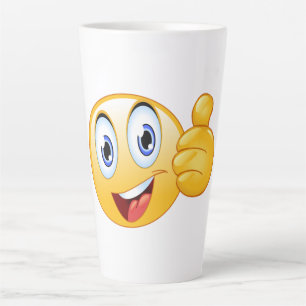 Thumbs Up Emoji Well Done Happy Smiling Face Latte Mug