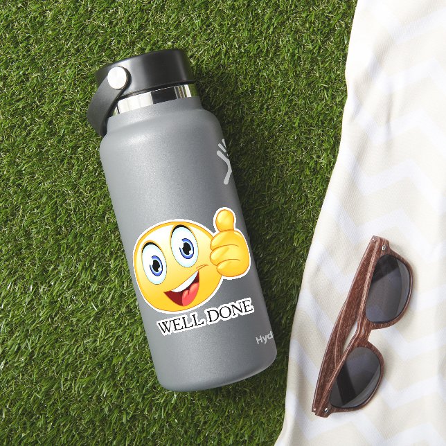 Thumbs Up Emoji Well Done Smiling Face Customised (HydroFlask Insitu)