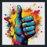 Thumbs Up Explosion – Bold and Playful Pop Art Poster<br><div class="desc">Add a burst of colour and positivity with this bold thumbs-up explosion design. Ideal for fans of dynamic,  playful,  and retro pop art styles,  bringing a fun and energetic touch to any item.</div>