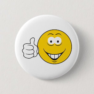 Thumbs Up Face 6 Cm Round Badge