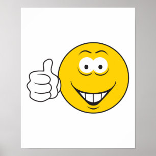 Thumbs Up Face Poster