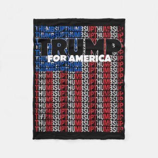 Thumbs Up For America Usa Flag Republican Trump Su Fleece Blanket